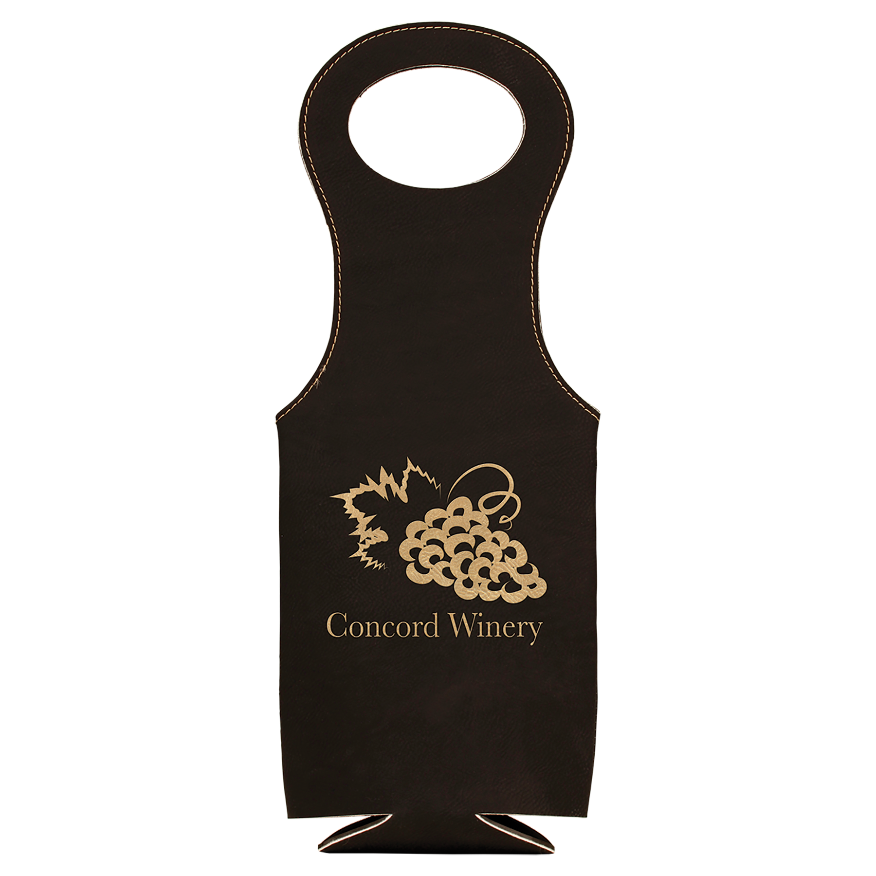 Laser Engraved Leatherette Wine Bag 12