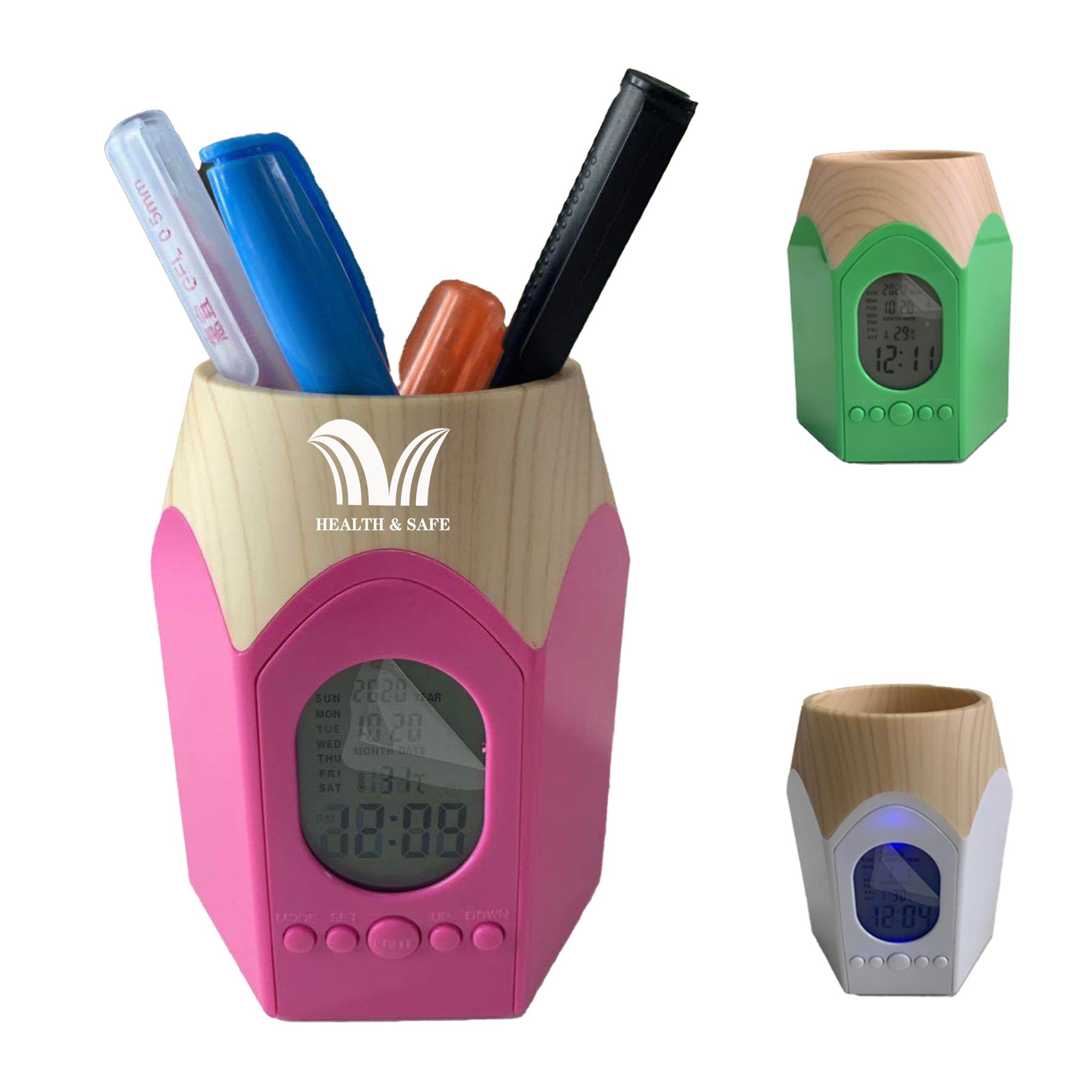 Electronic Calendar Pens Pencil Holder Cup 1