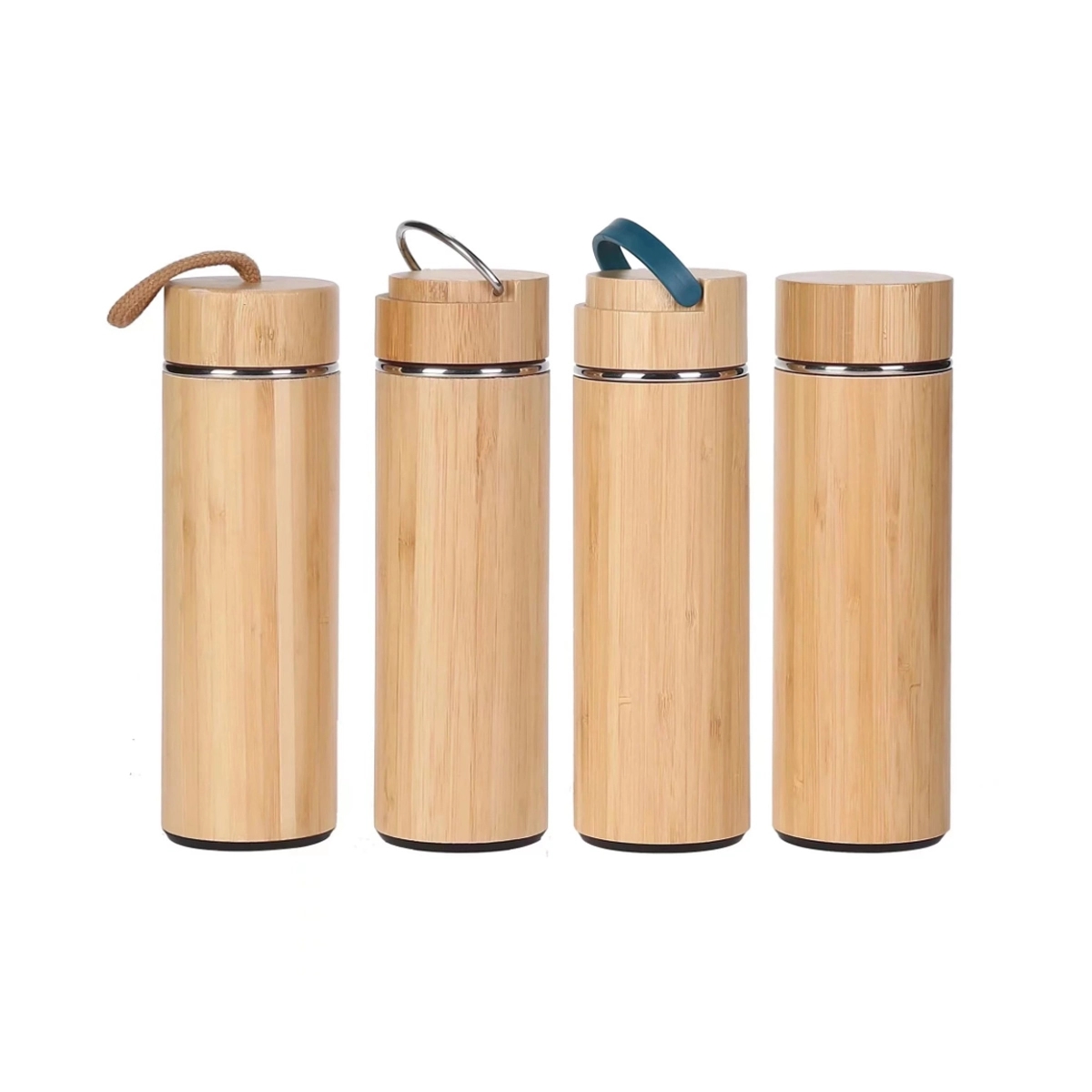 15 Oz Bamboo Vacuum Thermos Tea Infuser With Handle 3