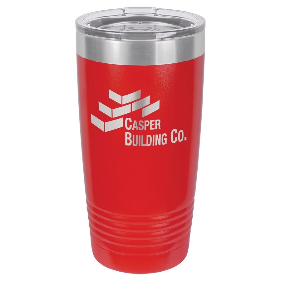 20 Oz. Maroon Red Vacuum Insulated Tumbler w/Clear Lid 5