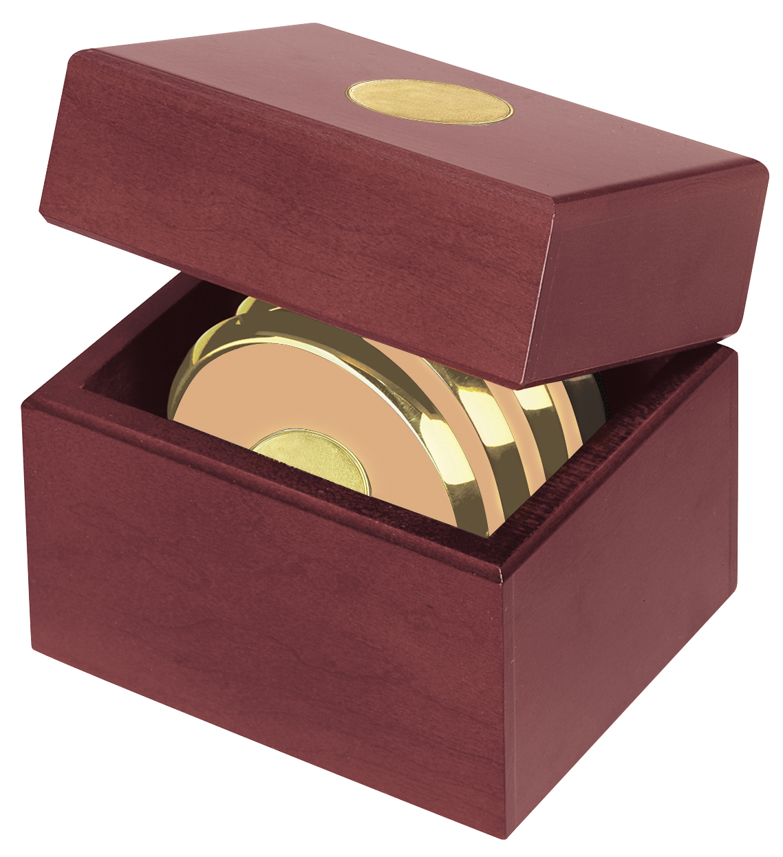 JAFFA® Four Coasters with Solid Cherry Chest 1