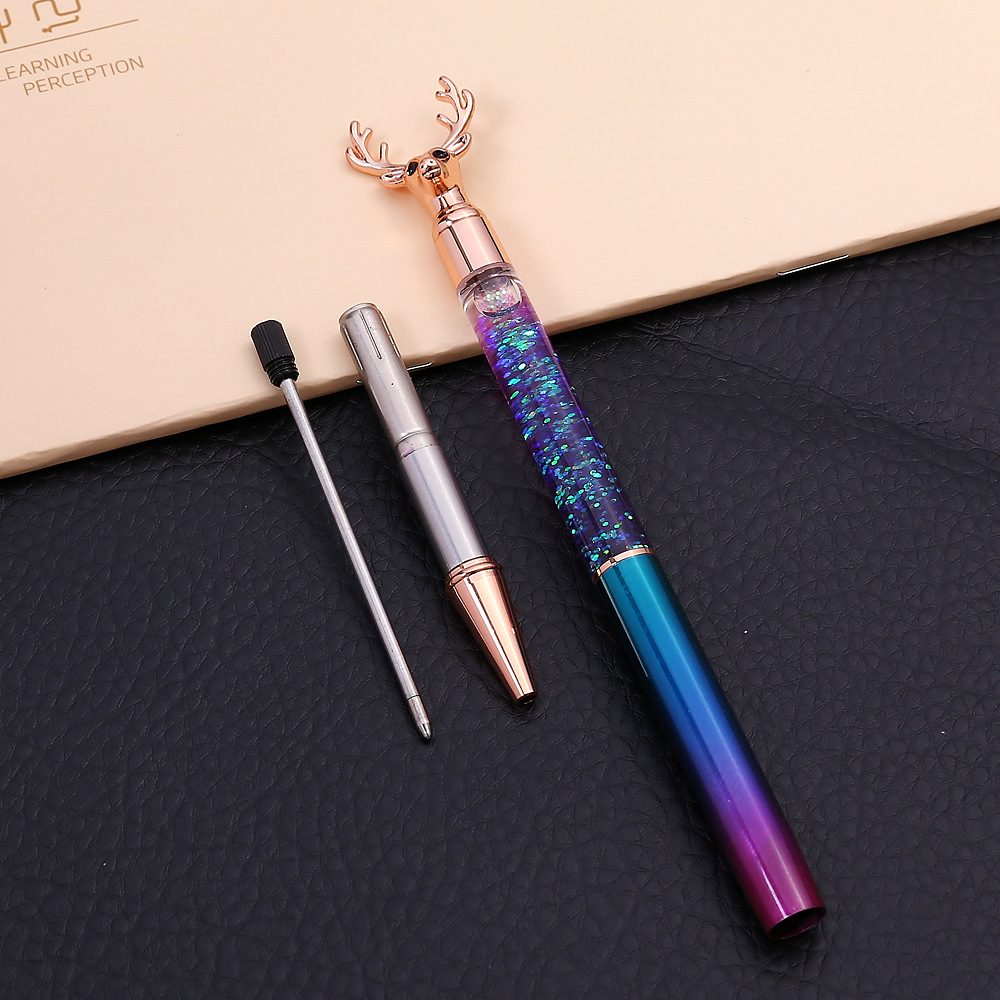 Crystal Dynamic Liquid Ball Pen with Elk Head 5