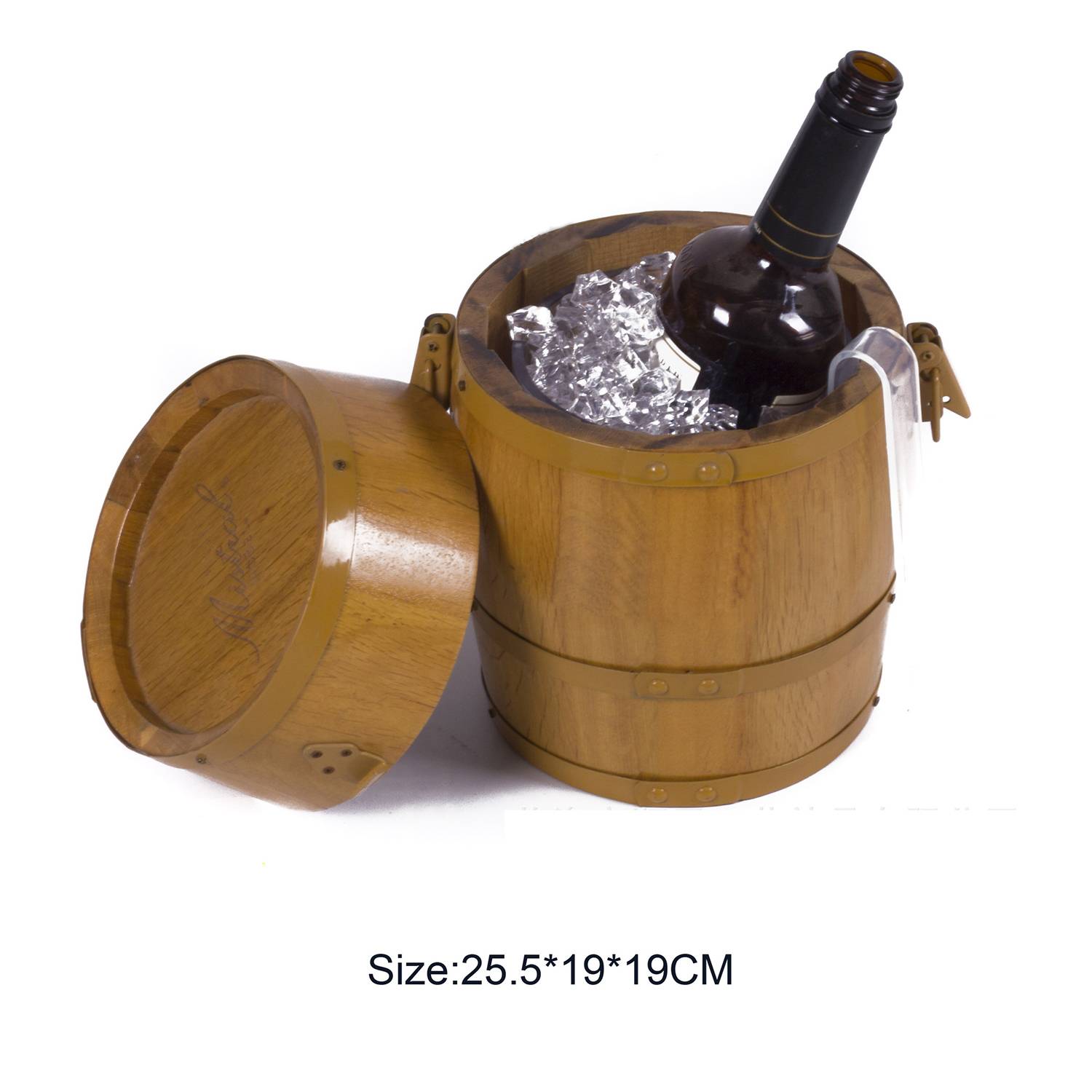 Multi-Style Vintage Oak Fresh-Keeping Ice Bucket 4