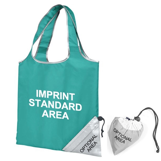 Polyester Fold-Up Cinch Corner Tote Bags 1