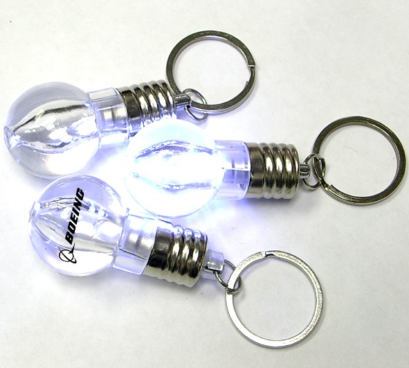 Light bulb shape flashlight with swivel keychain 1