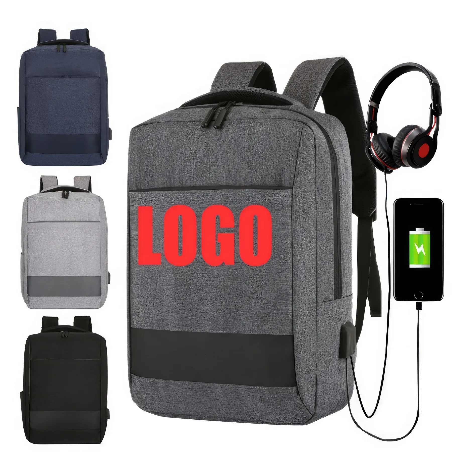 Business Travel School Laptop Backpack with USB Port 2