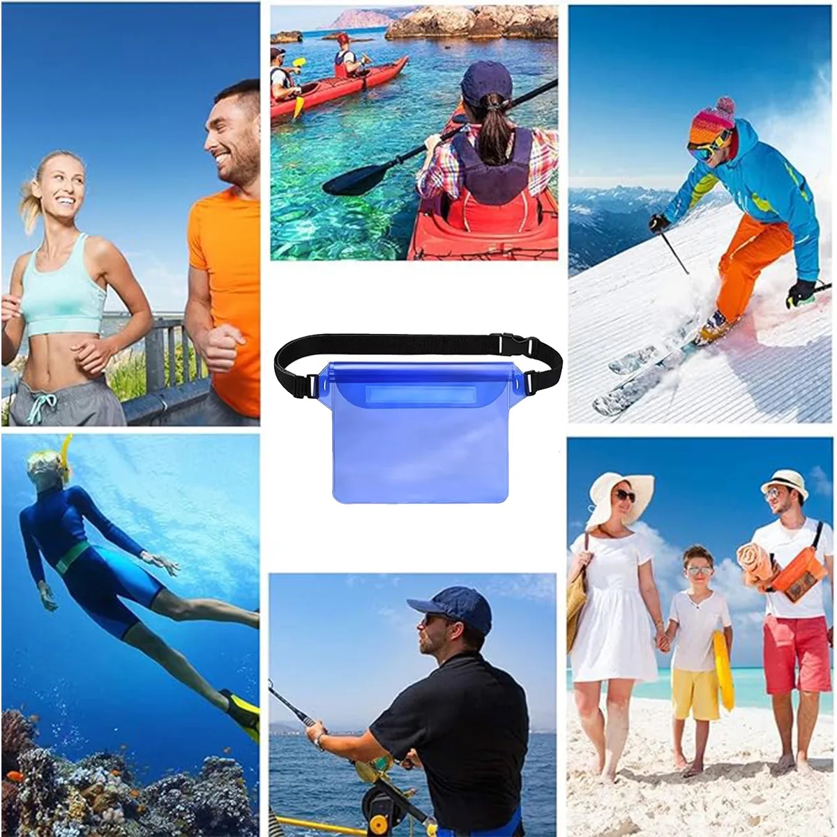 Swimming Waist Strap Transparent Waterproof Pouch Bag 3