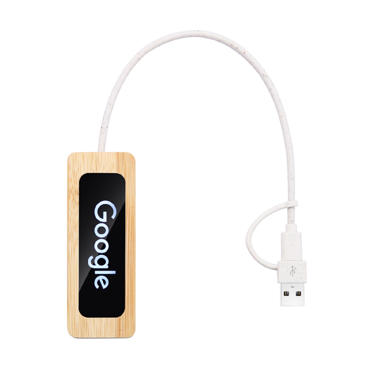 Bamboo 4 Ports LED Logo USB Hub 6