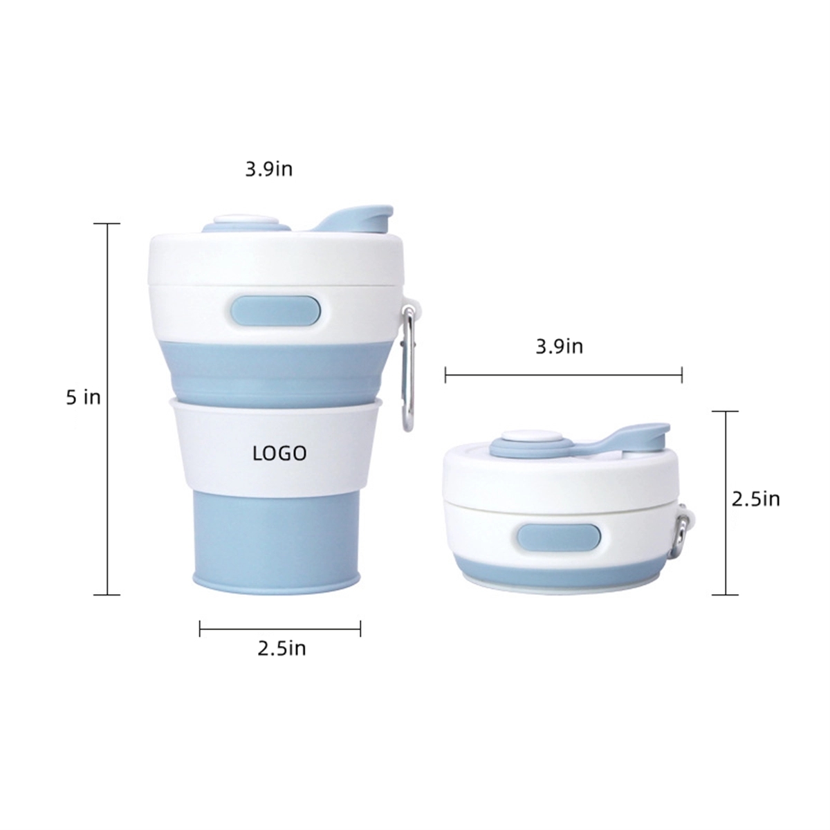 15Oz Silicone Collapsible Travel Cup With Straw 4