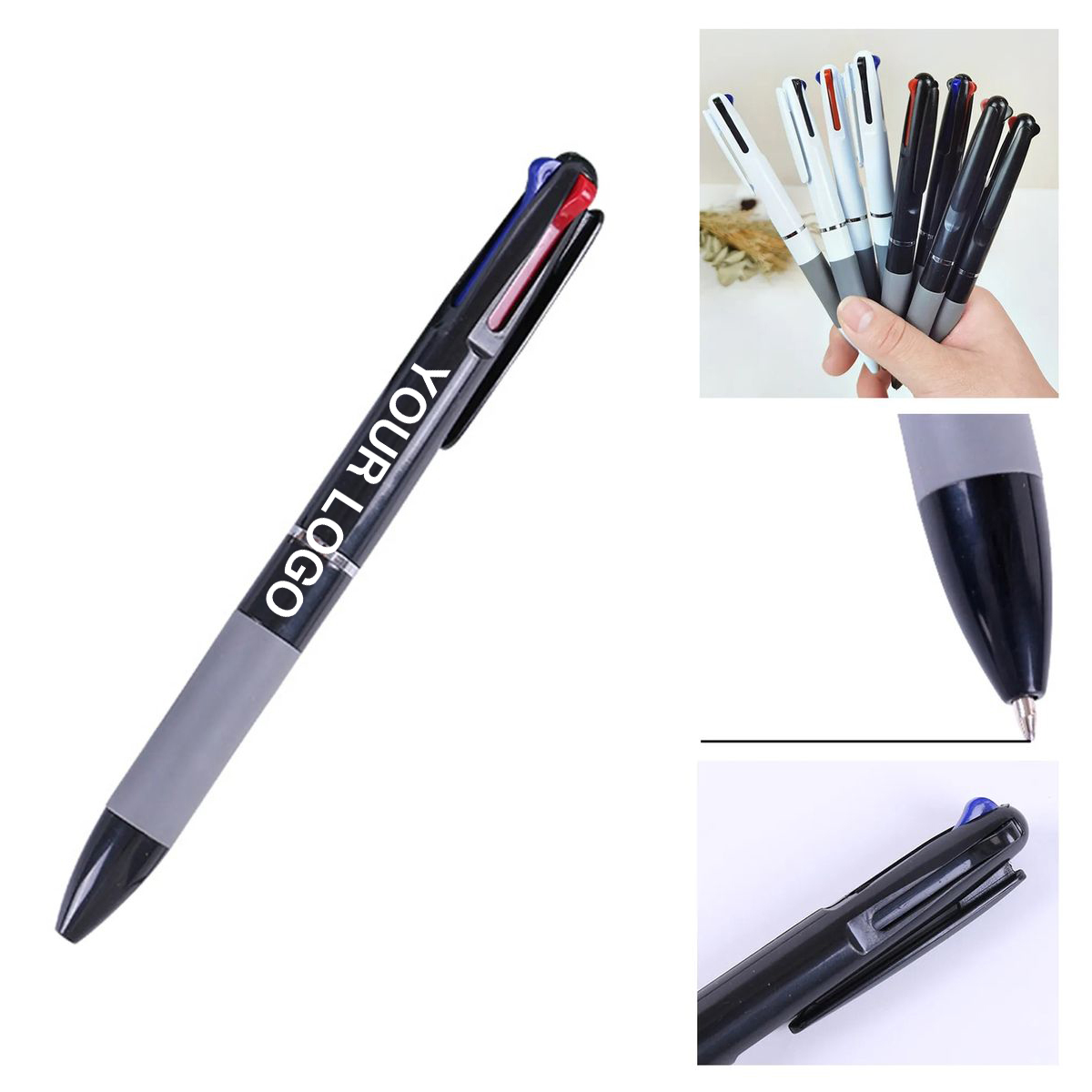 Plastic Multi Ink Comfortable Grip Pen 3