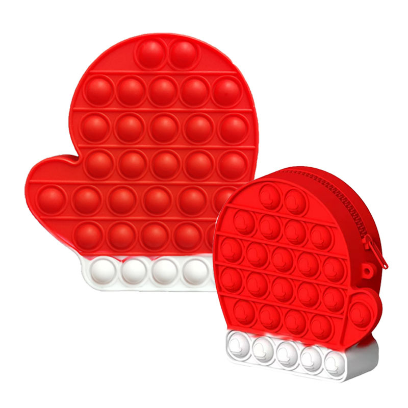 Cute Christmas Gloves Shape Old Man Rodent Control Pioneer Versatile Silicone Coin Purse/ Key Chain 5