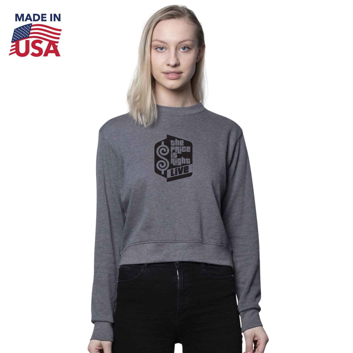 USA Made Womens Organic RPET French Terry Crew 2