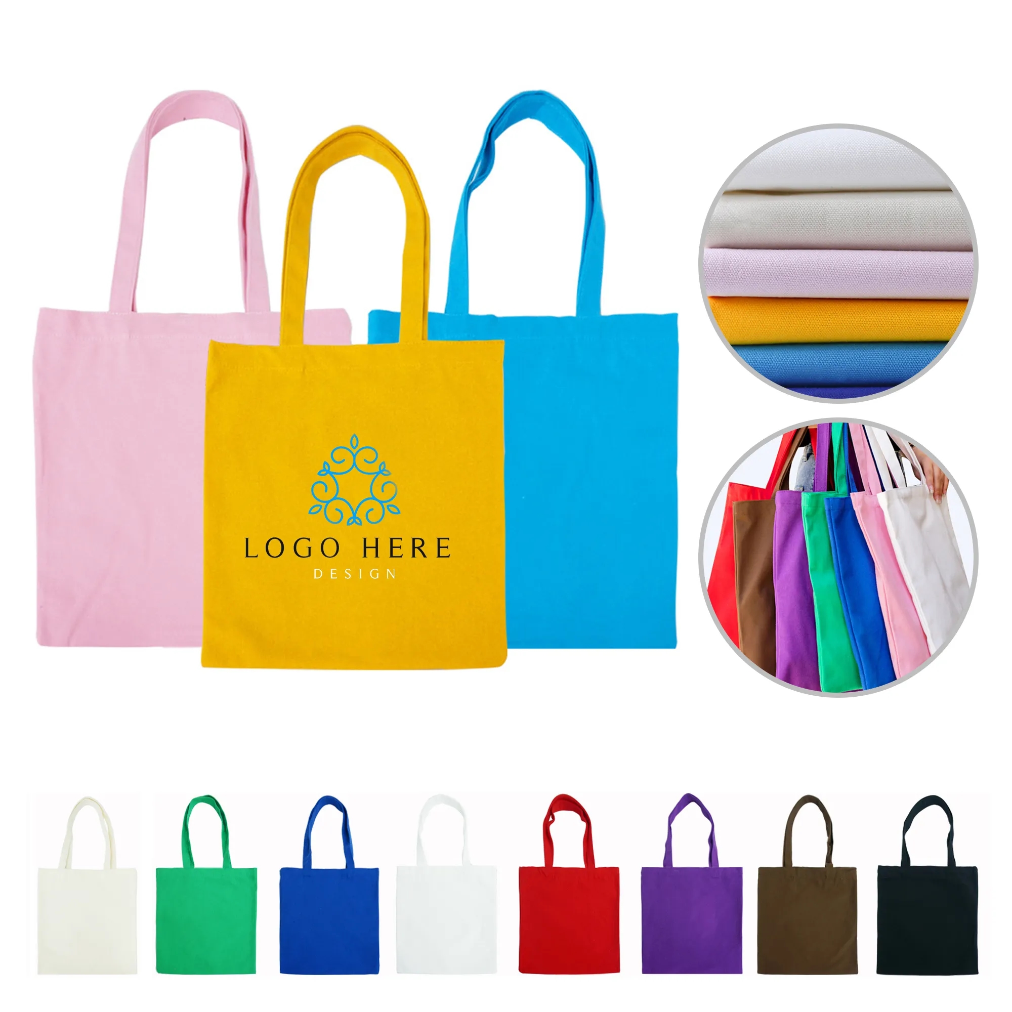 Cotton Canvas Tote Bag, custom tote bag with logo imprint 1