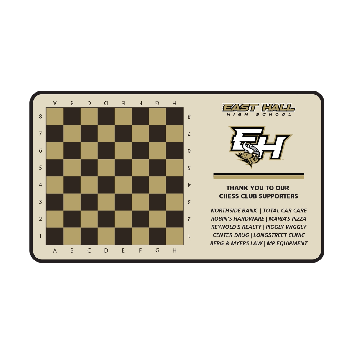 Gaming Mat with Fabric Surface & Stitched Edge (24"x14"x1/8")