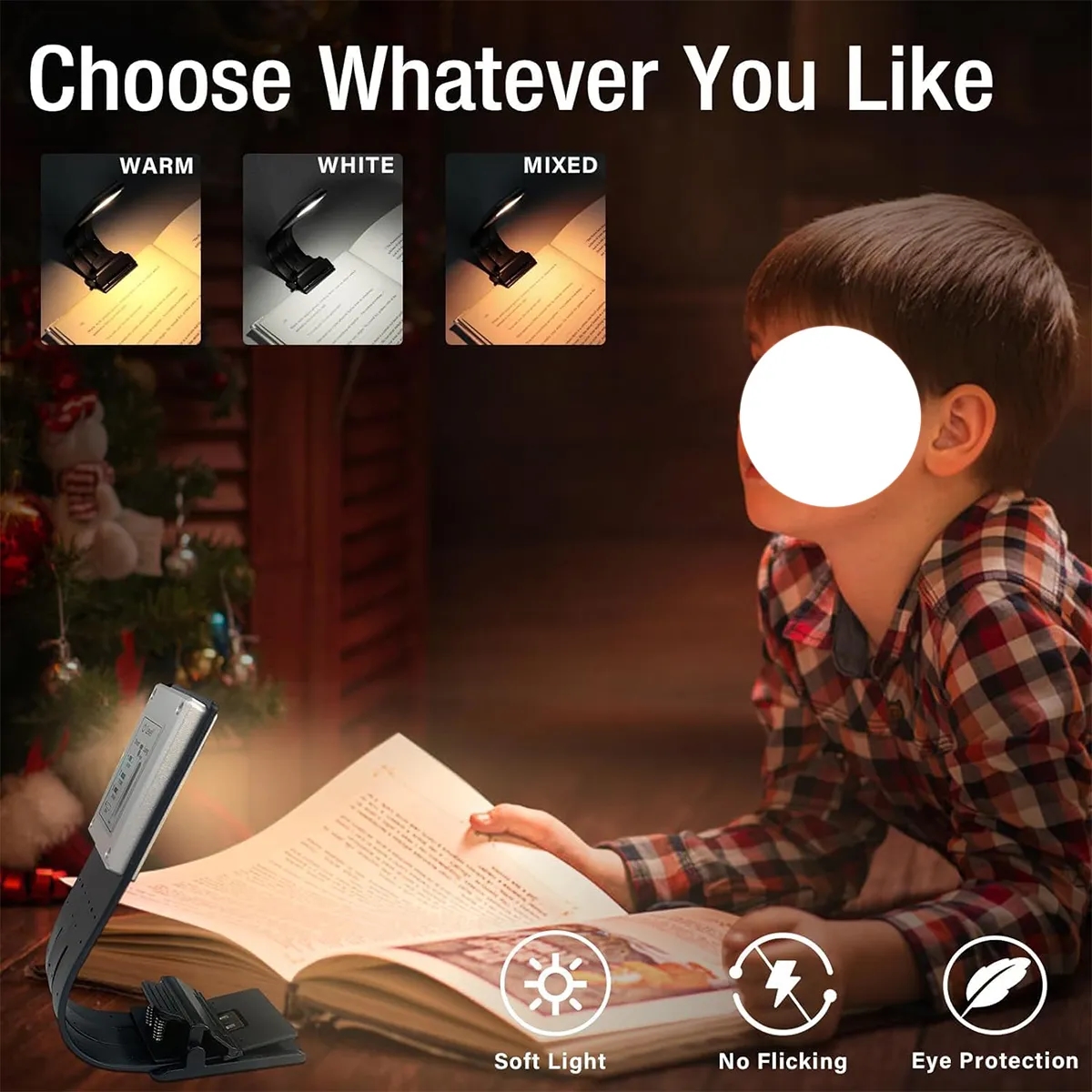 Built-in USB Cable Clip on Reading Bookmark Light 1