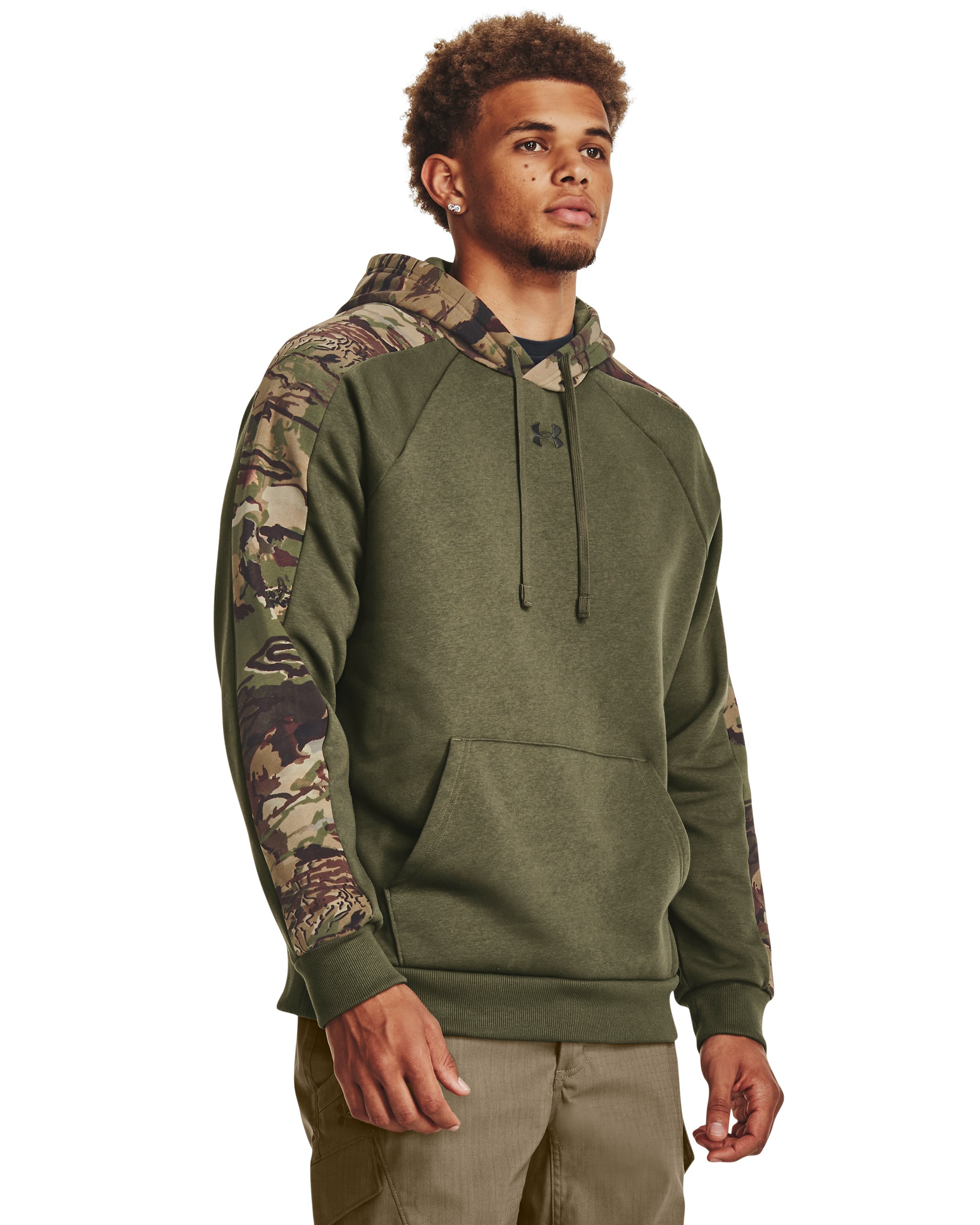 Men's UA Rival Fleece Camo Blocked Hoodie, custom hoodie or sweatshirt with logo imprint 5