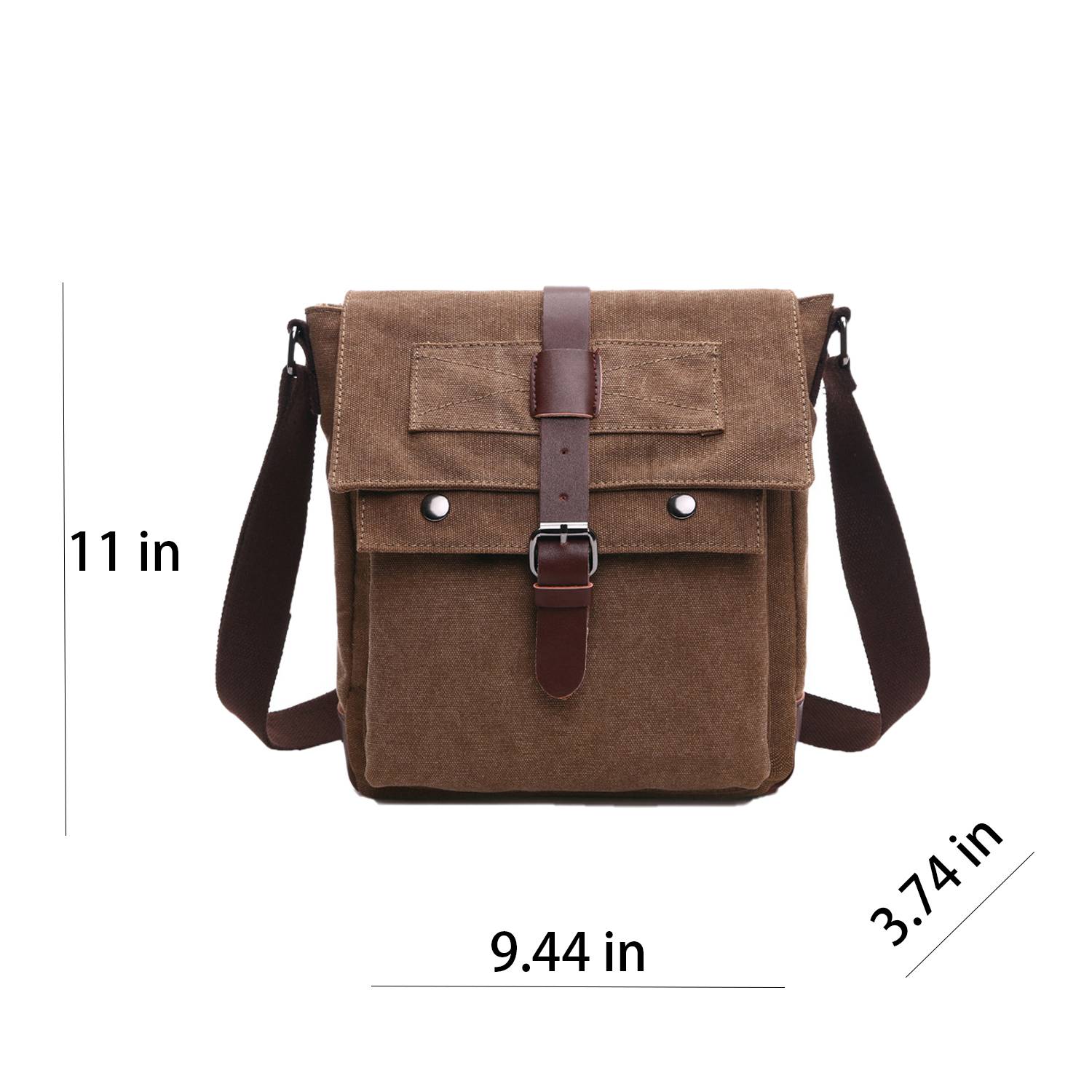 Small Vintage Canvas Leather Messenger Crossbody Bag 5