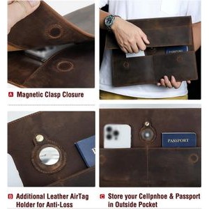 Leather Slim Laptop Business Portfolio With Tag 3