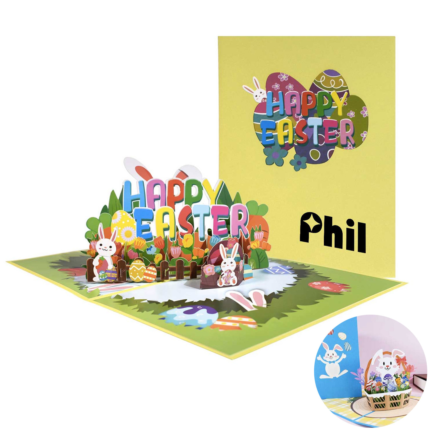 3D Easter Pop-Up Greeting Card - Creative Paper Art