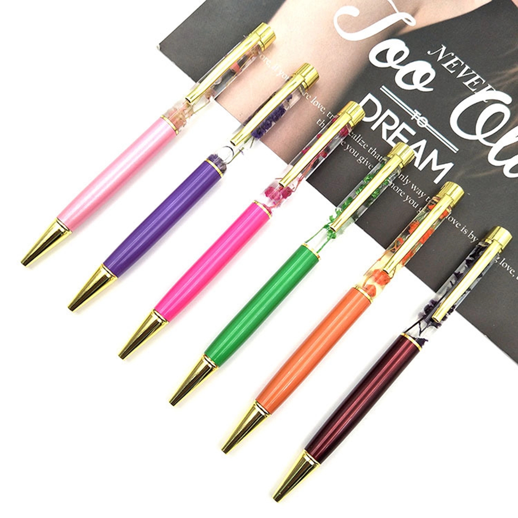 Oil Floating Glitter Metal Ballpoint Pen 7