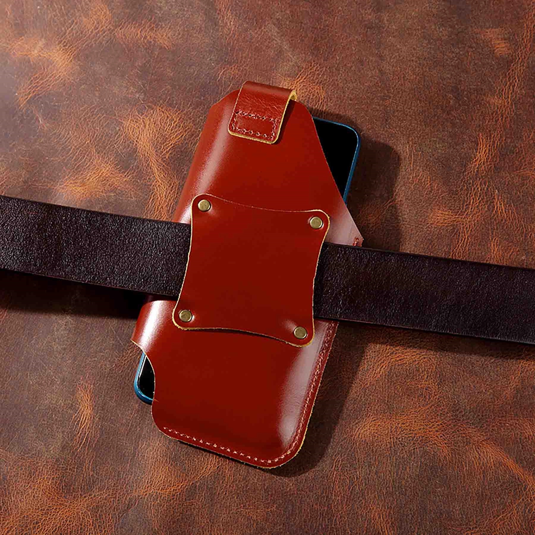 Leather Phone Holster With Belt Clip Loop 9