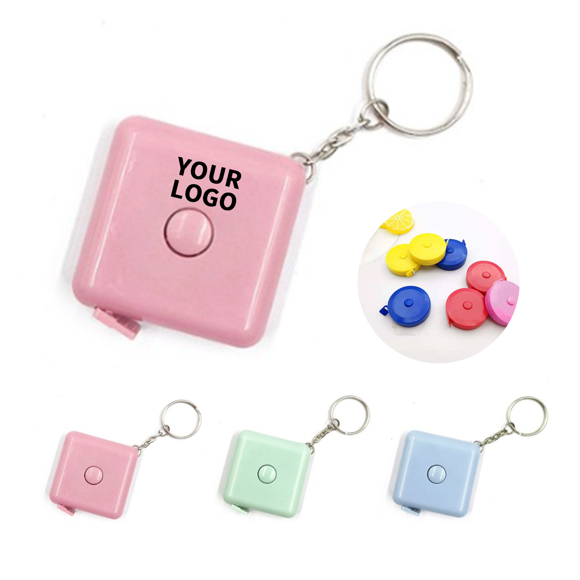 ABS Square Tape Measure With Push Button 1.8" Case 2