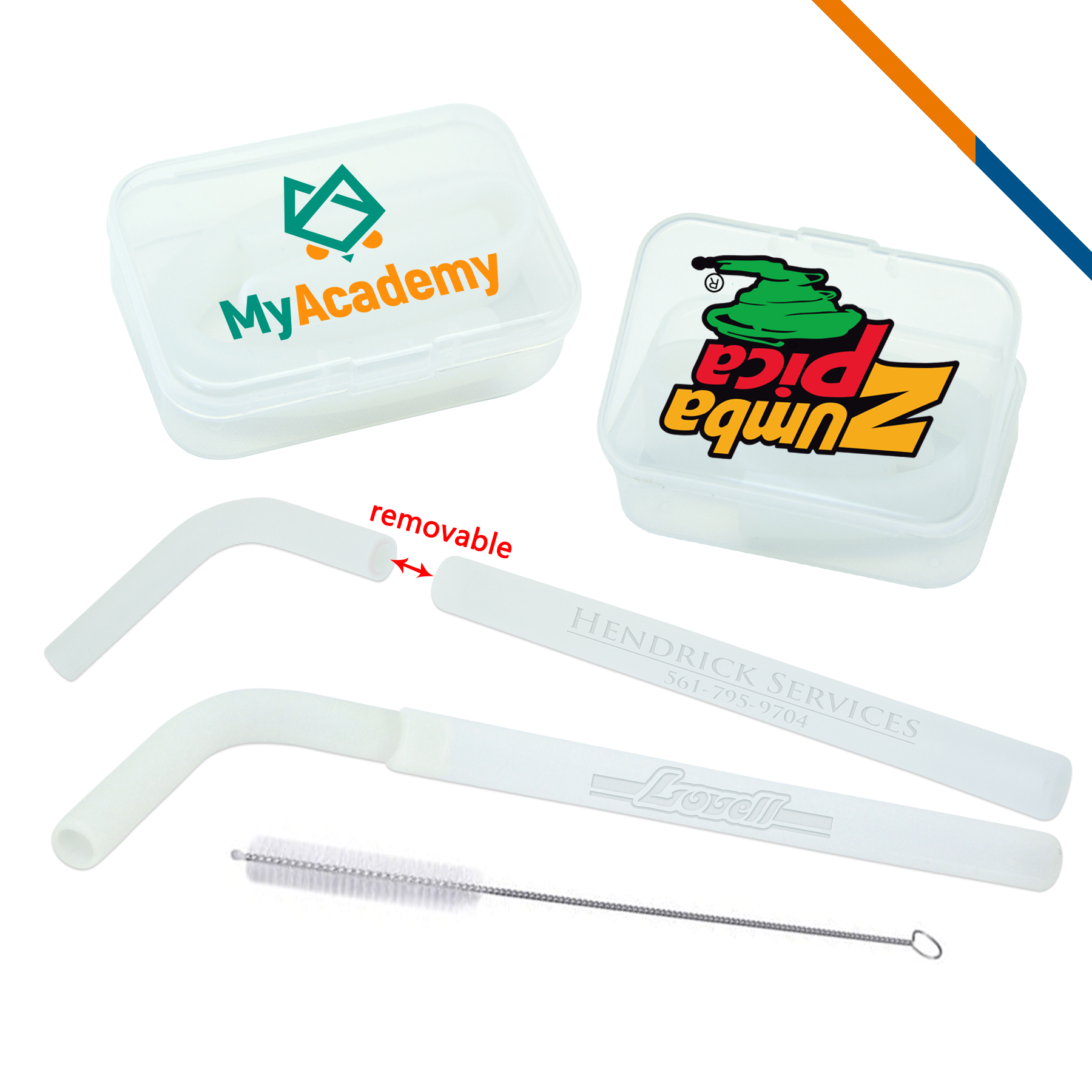 Calisto Silicone Straw, custom straw with logo imprint 2