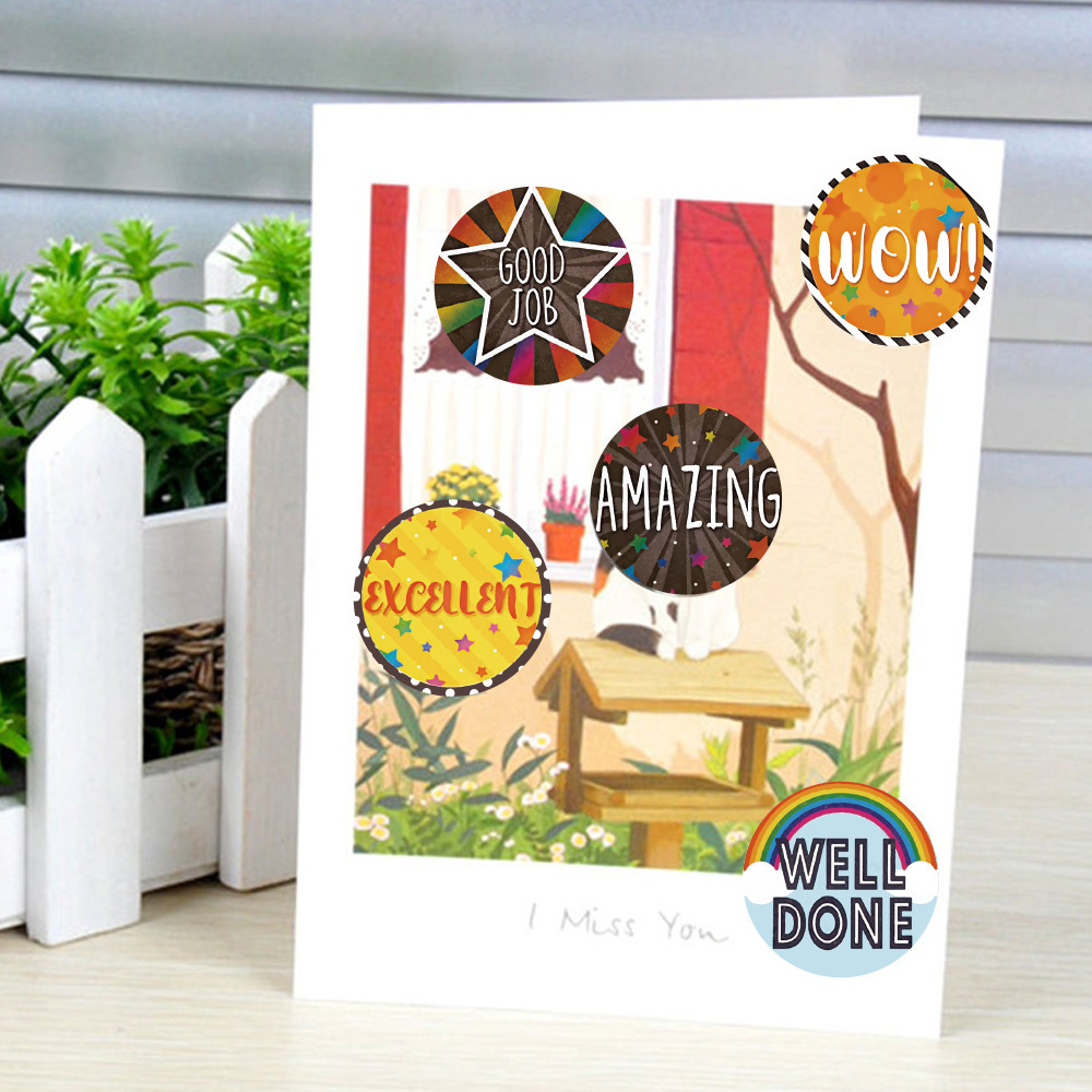 500pcs Round Praise Stickers for children 3