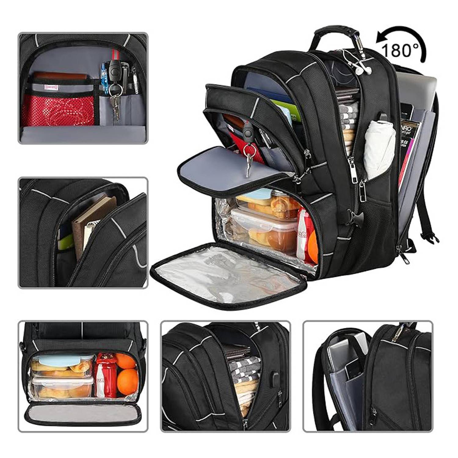 17L Insulated Laptop Backpack w/ Built-in Lunch Cooler 4