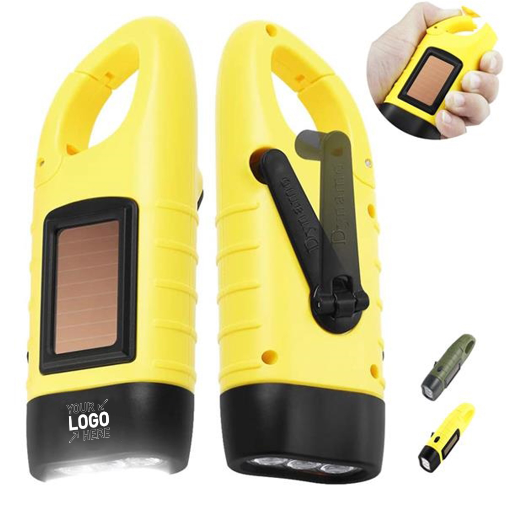 Hand Crank Solar LED Flashlight 2
