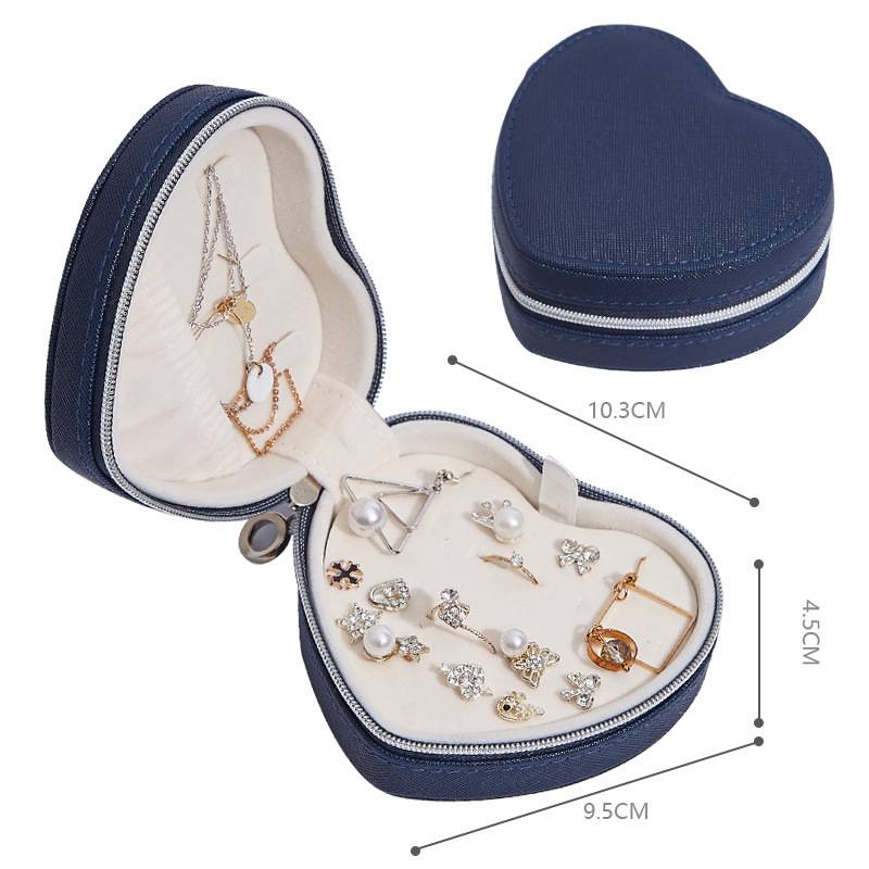 Heart-shaped Mini Travel Jewelry Case 5