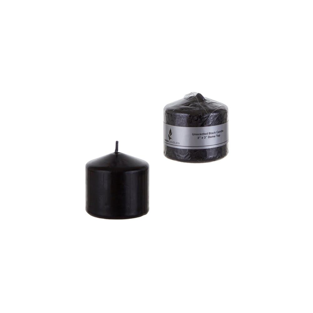 3" Dome Top Candles - Black 3" x 3" 2