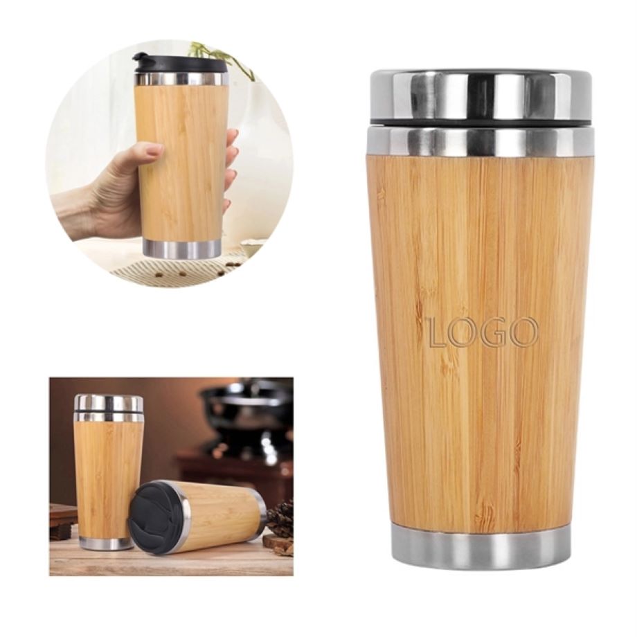 16oz Original Bamboo Stainless Steel Coffee Mug 1