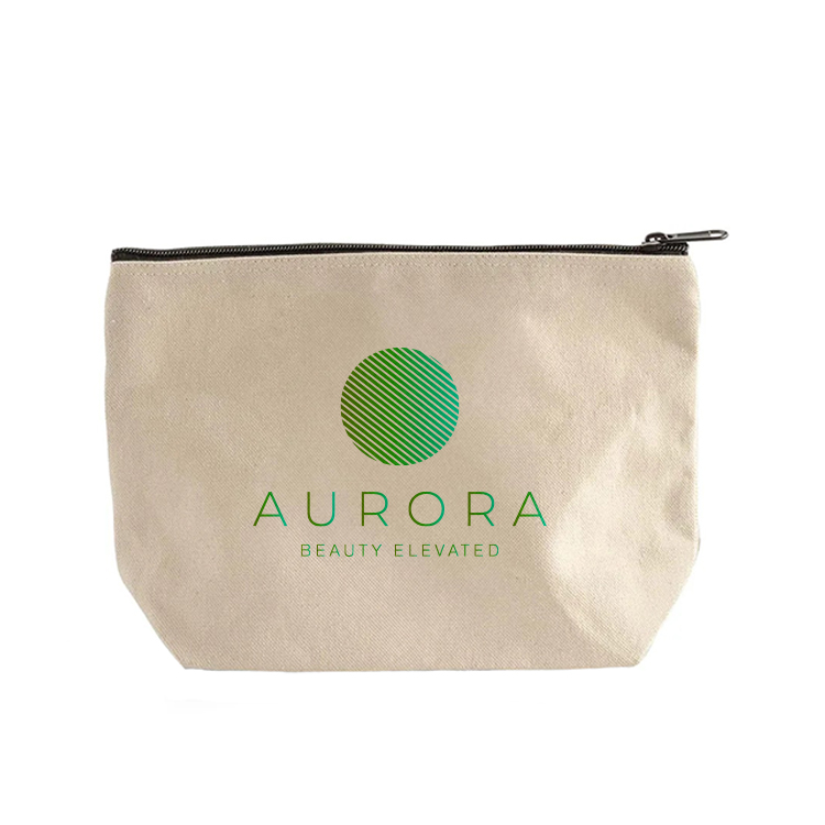 Lakewood Eco Canvas Cosmetic Pouch, custom drawstring bag with logo imprint 4