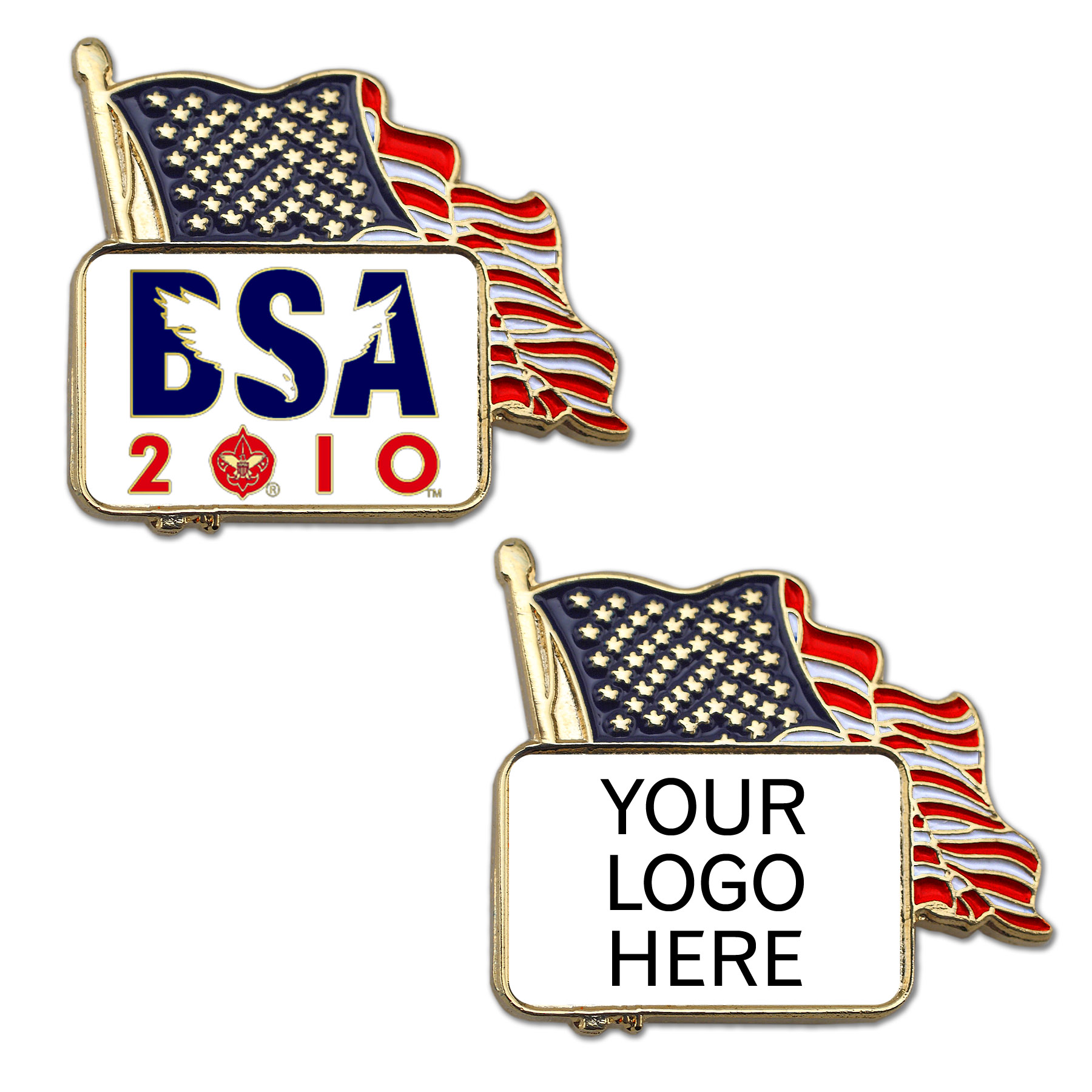 U.S.A. Flag Lapel Pins with Custom Logo 6