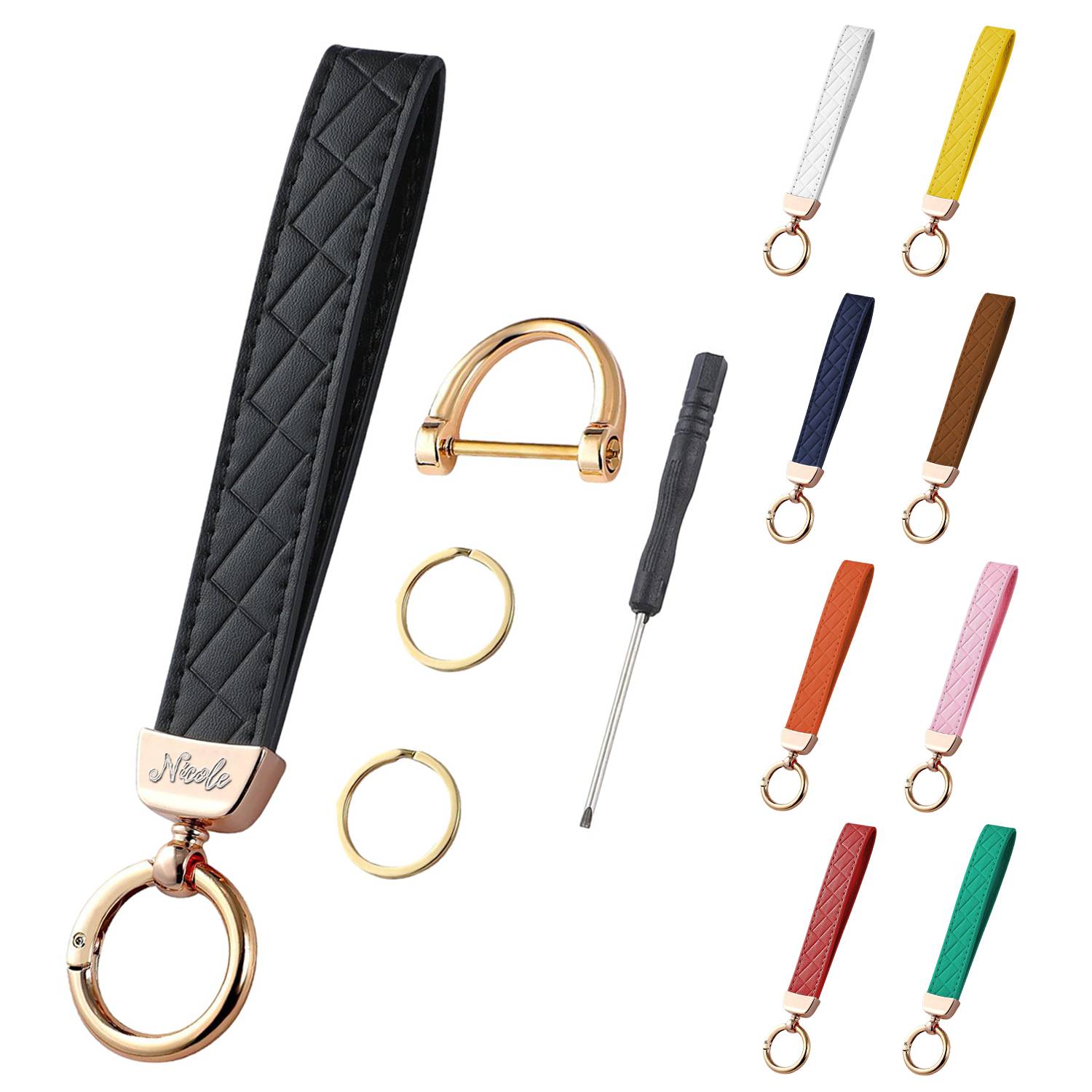 PU Leather Anti-Lost Wristlet Keychain 2
