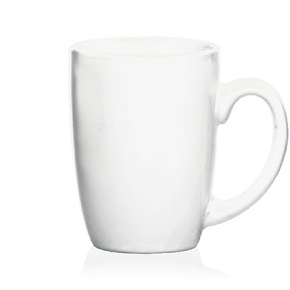 16 oz. Large Mocha Glossy Ceramic Mug - White 3