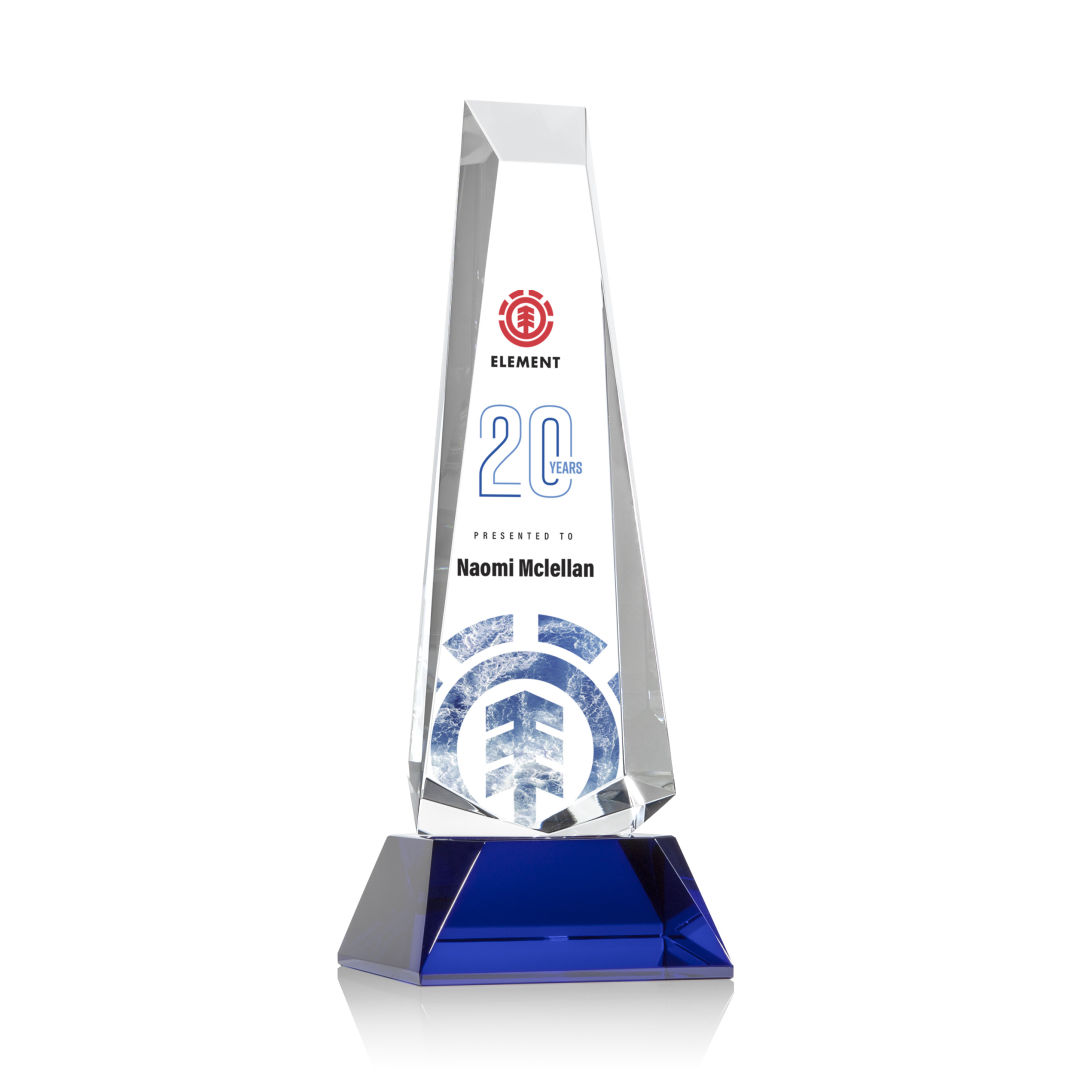Rustern Obelisk VividPrint™ Award on Base - Blue 7