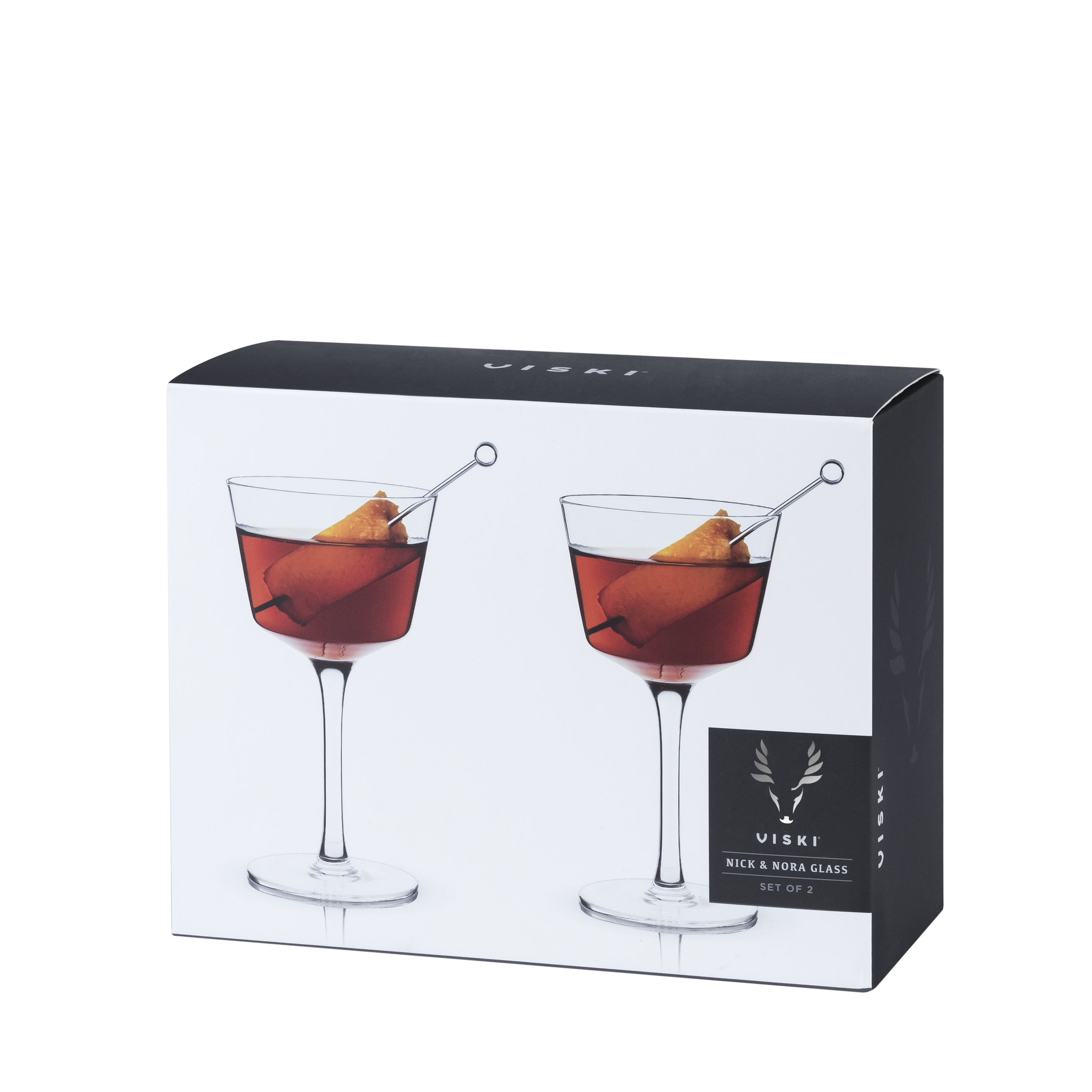 Viski® Angled Crystal Nick & Nora Glass, set of 2 6