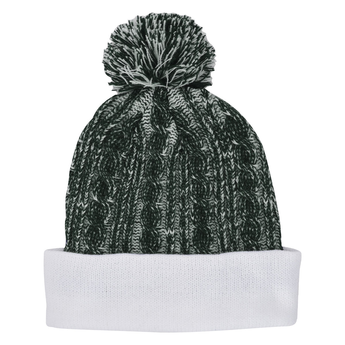 Casey Cable Knit Pom Beanie With Cuff 12