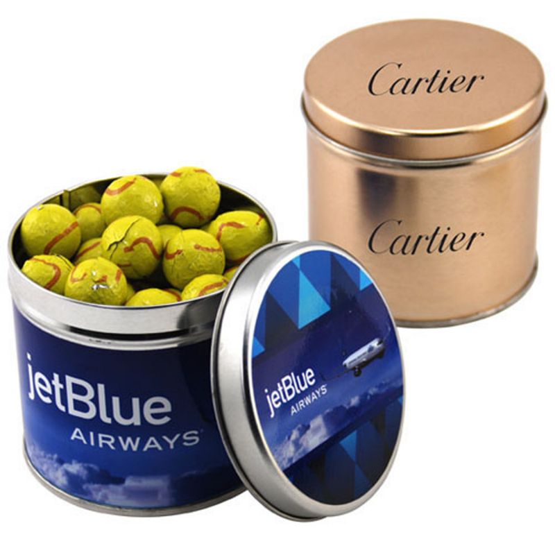 Round Tin with Chocolate Tennis Balls 1
