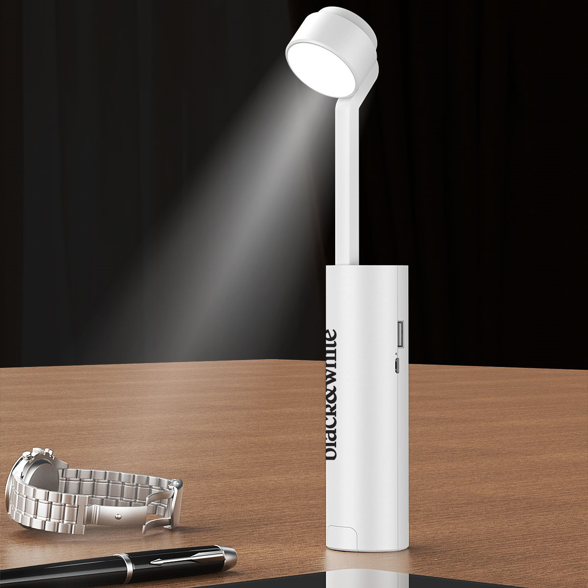 Mini LED Desk Lamp with Dimming, Phone Holder & Flashlight 1