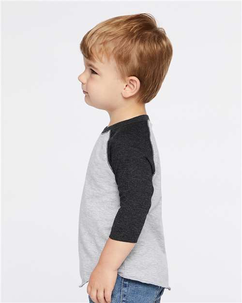 Toddler Baseball Fine Jersey Three-Quarter Sleeve Tee - 3330 36