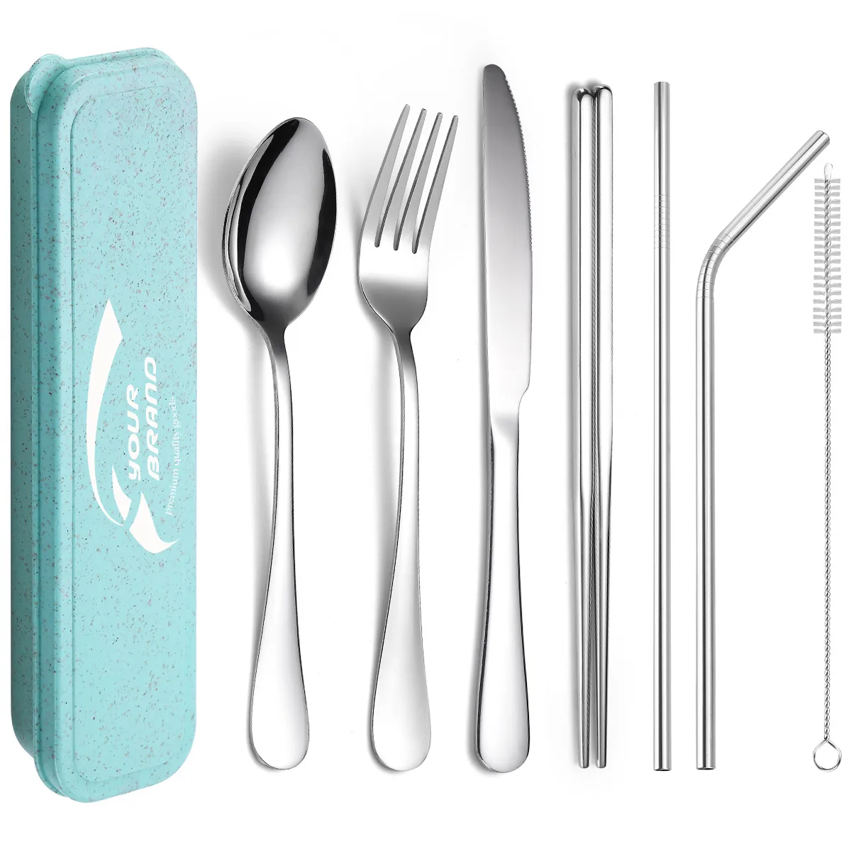 Portable Utensils Set with Case Stainless Steel Reusable 2