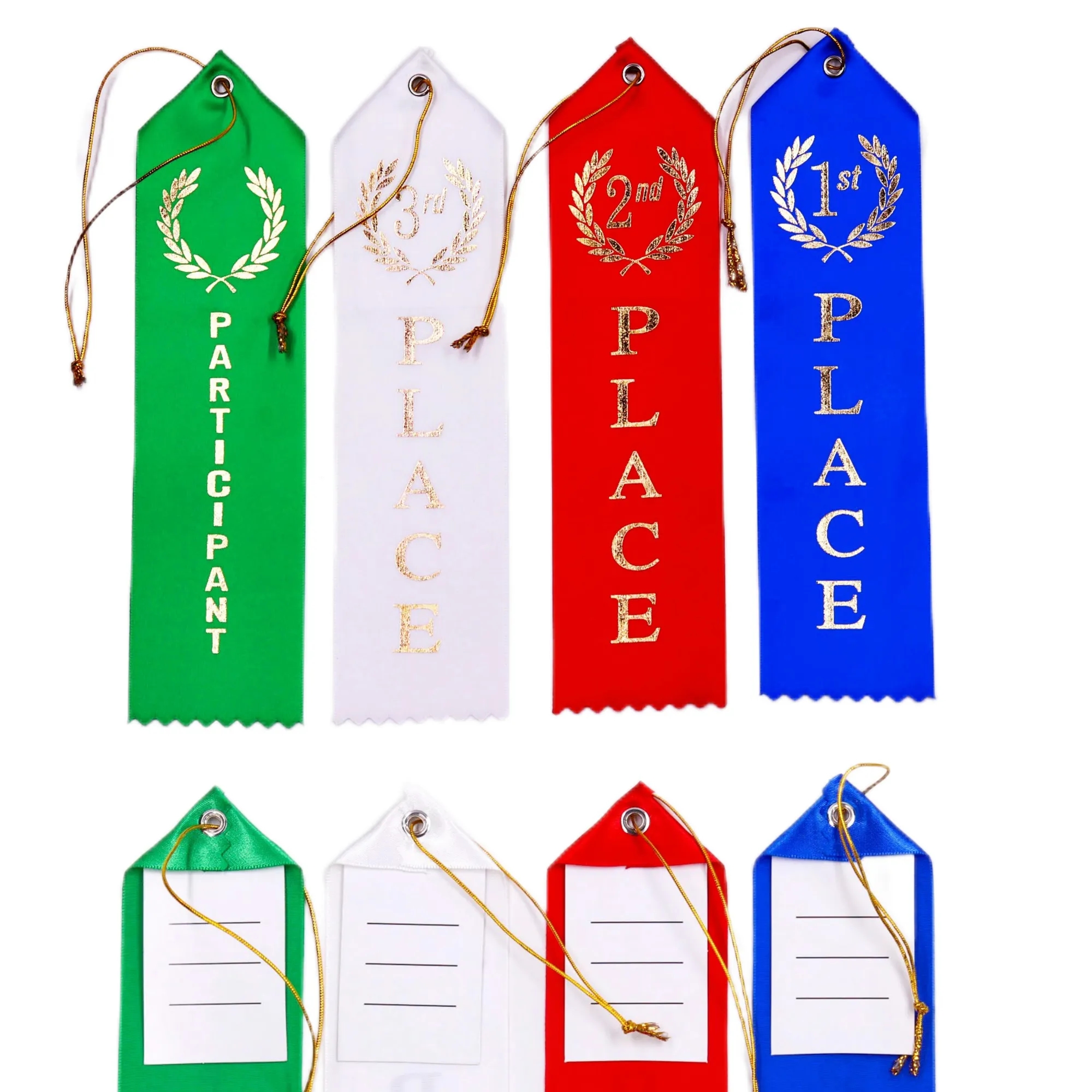Award Ribbons  W/Card Custom Finished  2" x 8" 4