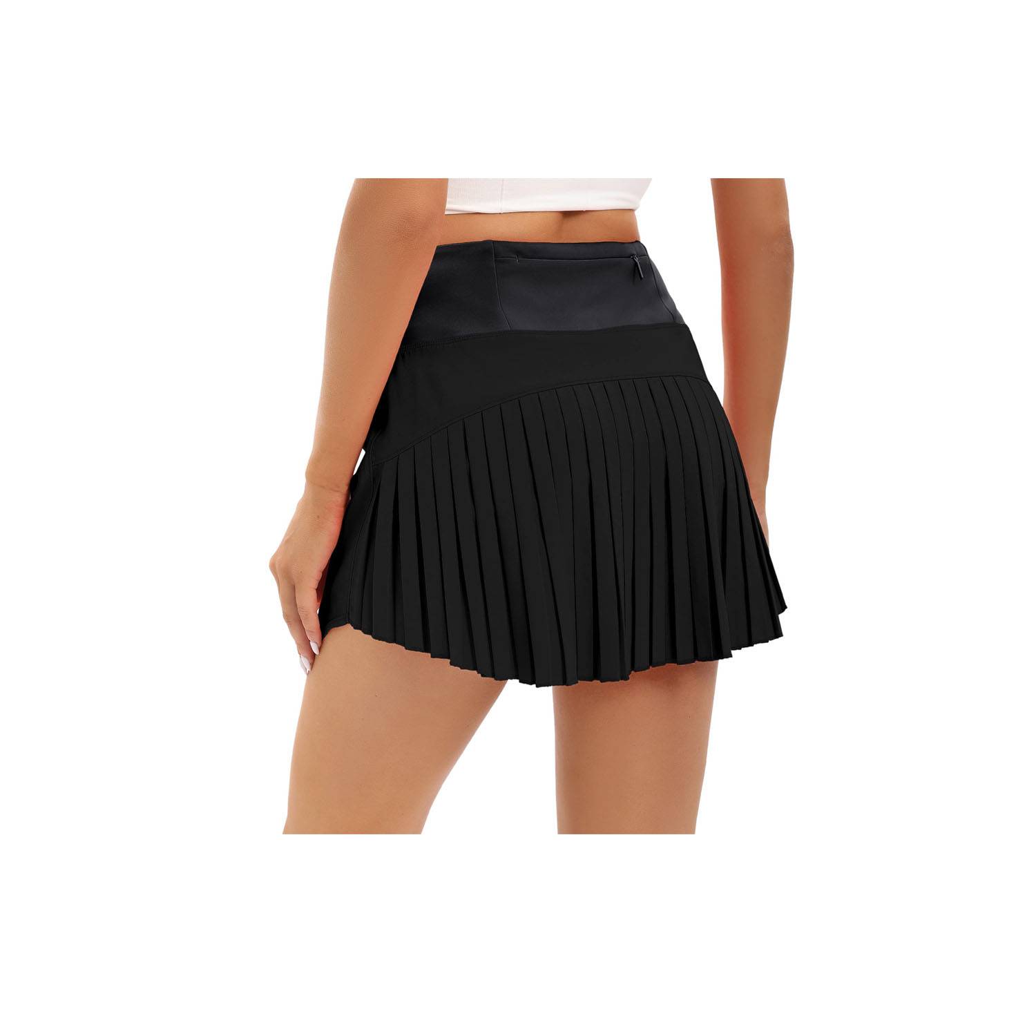 Women Polyester High-Waisted Pleated Athletic Skort 2