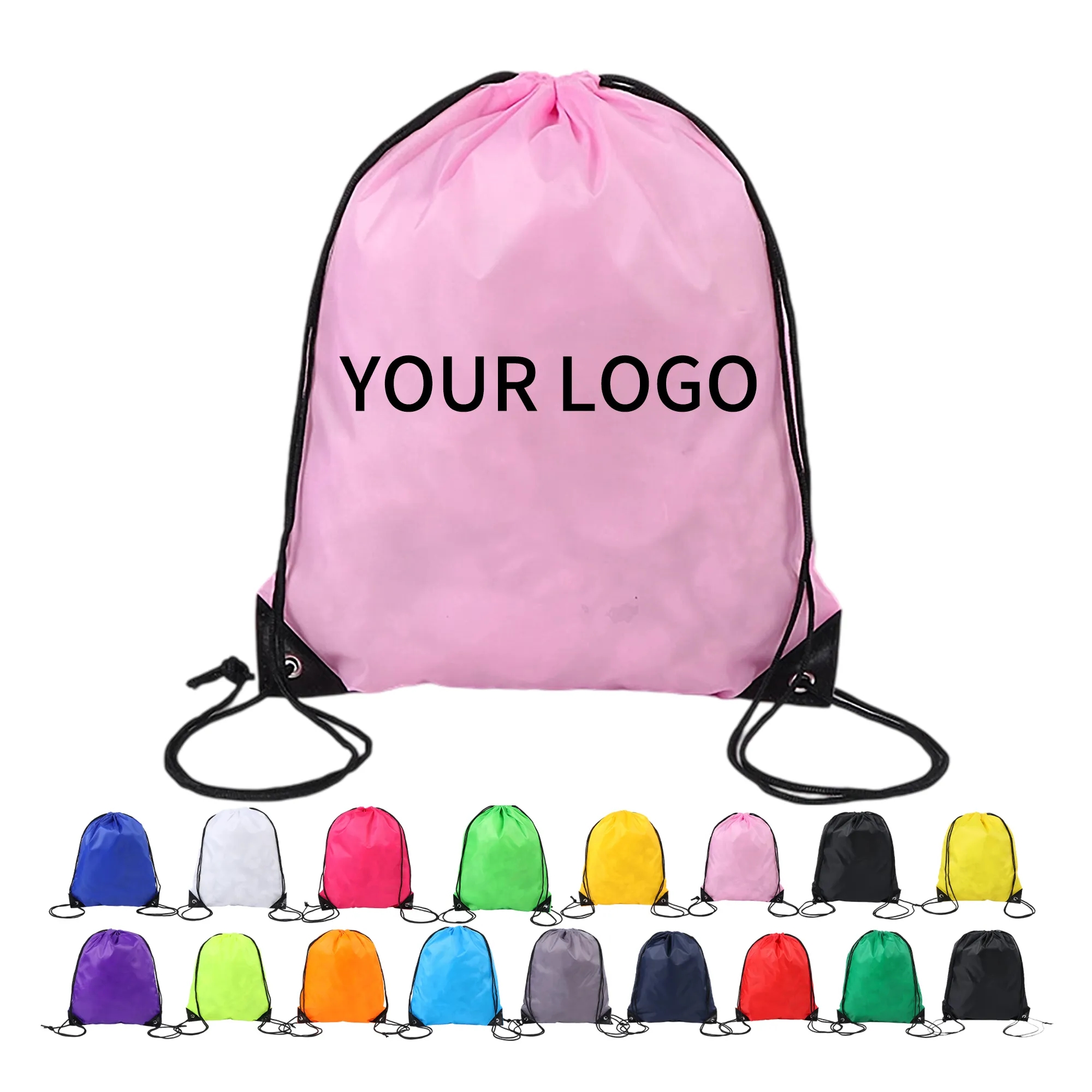 Polyester Drawstring Backpack with Metal Grommets 7