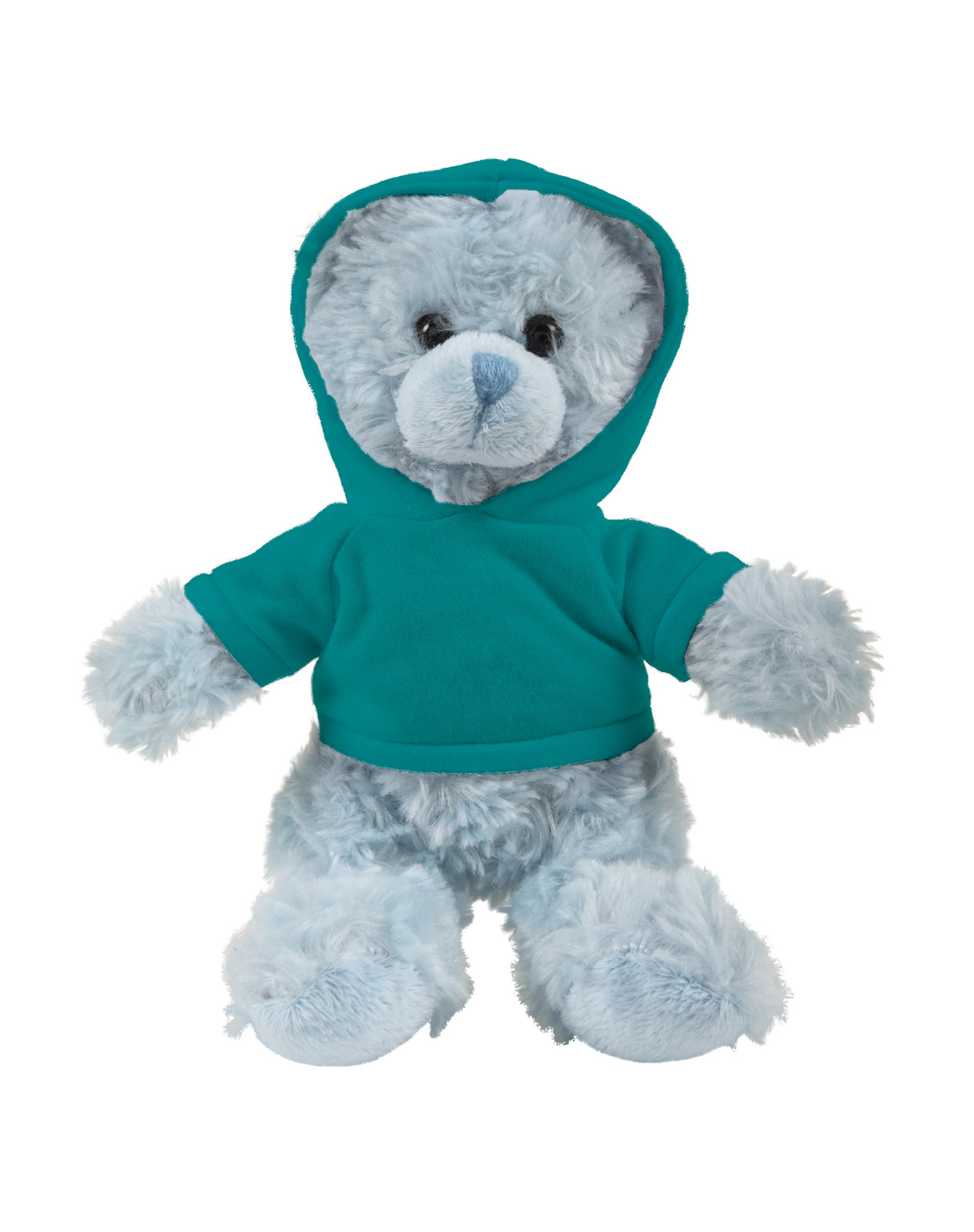 soft plush Blue Curly Sitting Bear with hoodie 13
