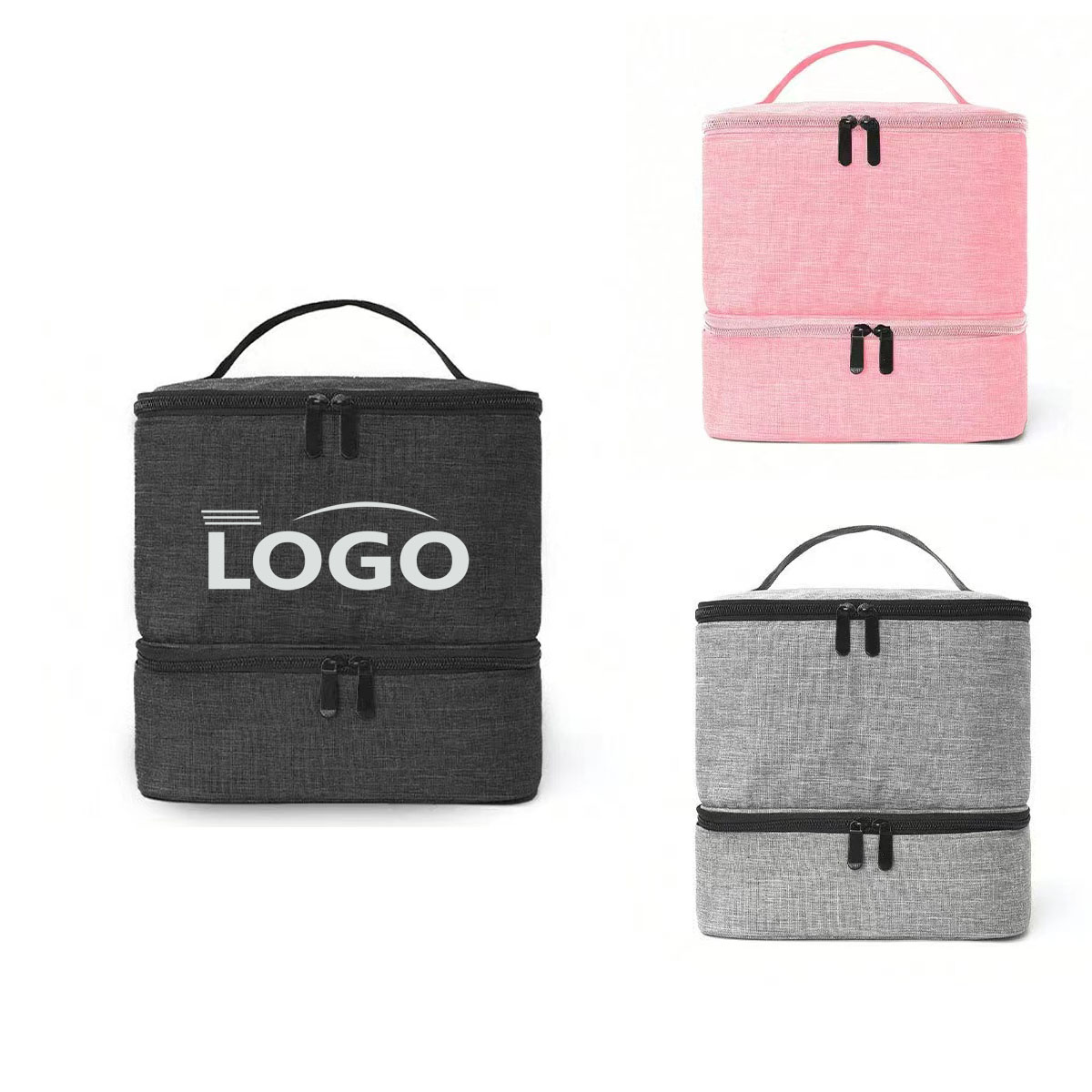 Geometric Grid Large Capacity Travel Makeup Bag 2