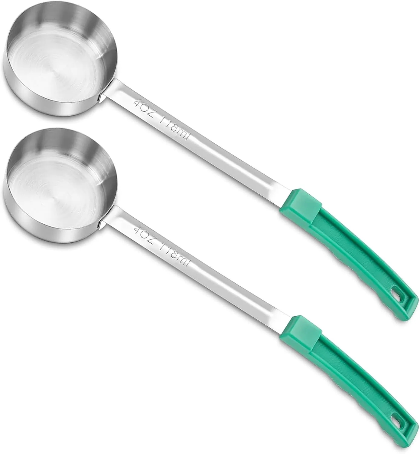 4 oz. Green Solid Portion Spoon 2